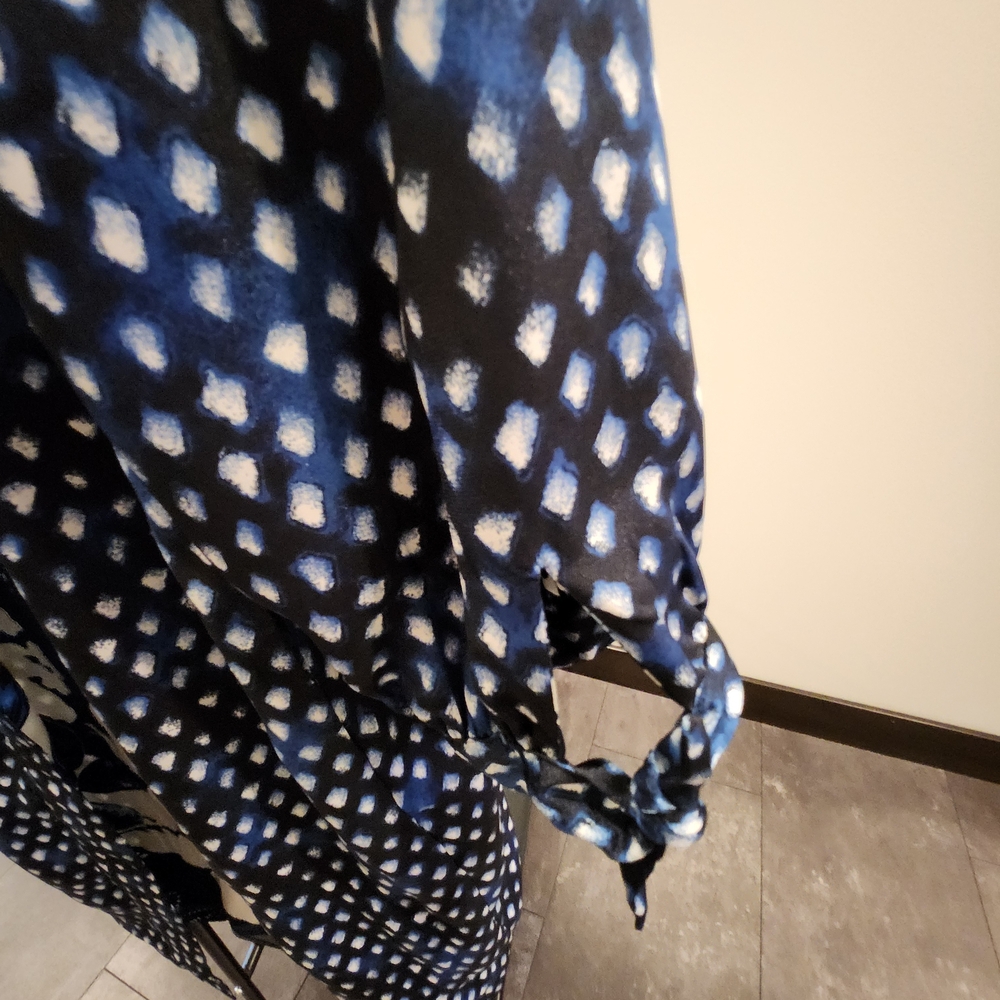 Reversable Duster Cardigan Floral And Poka Dot Pa… - image 4